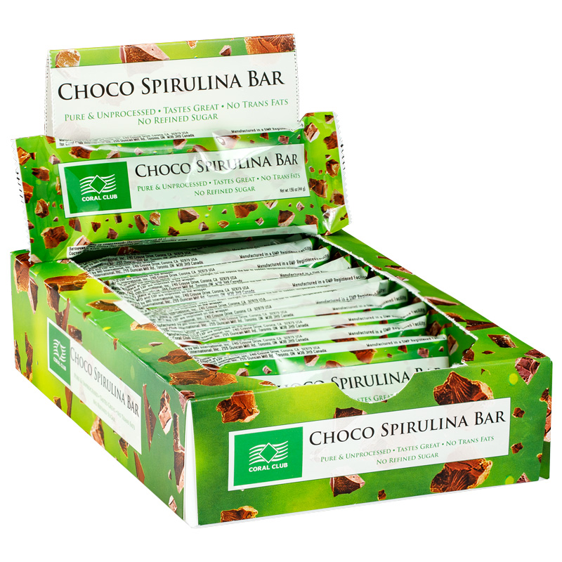 Choco Spirulina Bar, box of 12